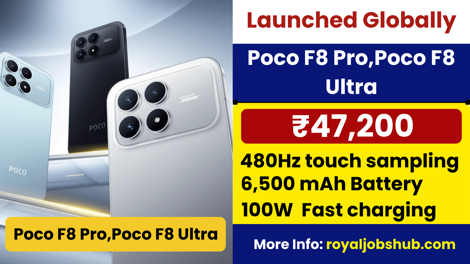 Poco F8 Pro, Poco F8 Ultra Launched Globally